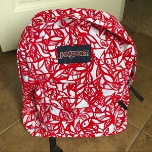 JanSport. Red and white backpack